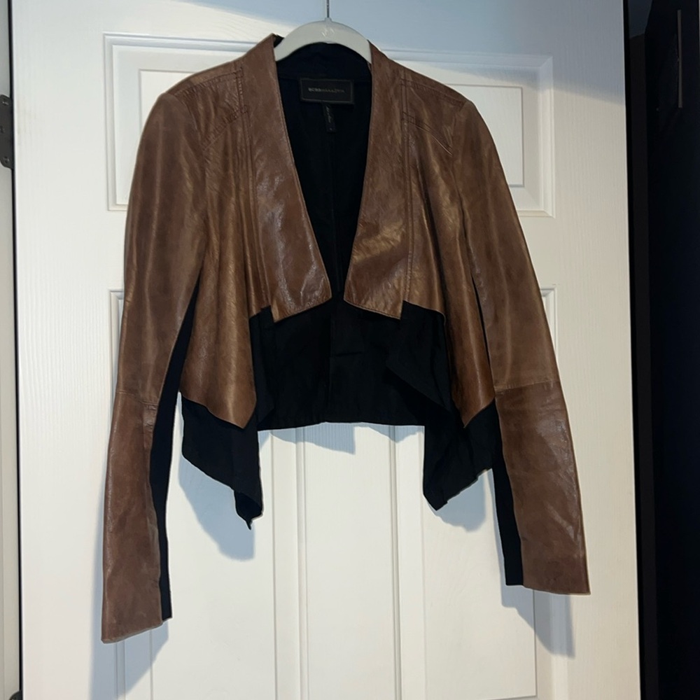 Leather cropped blazer